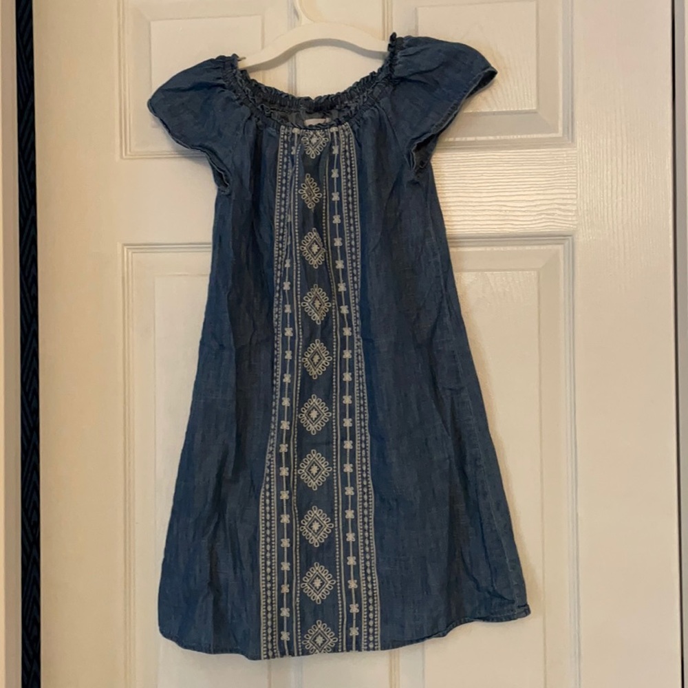 Denim embroidered dress